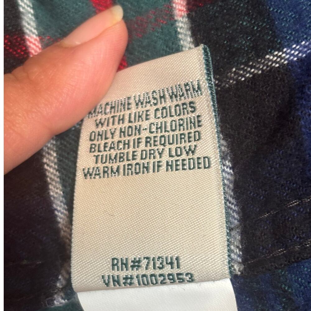 L.L.Bean Plaid Flannel Hoodie Jacket Large Petite Cotton Full Zip - Picture 11 of 13